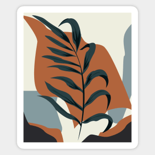 Abstract leaf and shapes background, silent beauty, Sticker